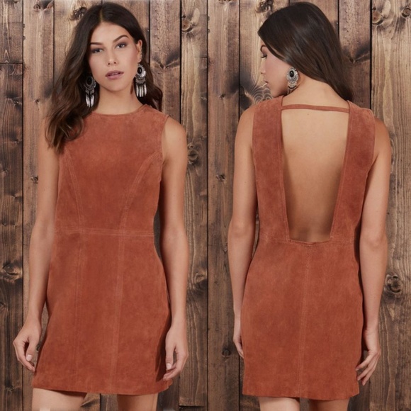 Tobi Dresses & Skirts - Tobi Shifting Sides Rust Suede Shift Dress NWT